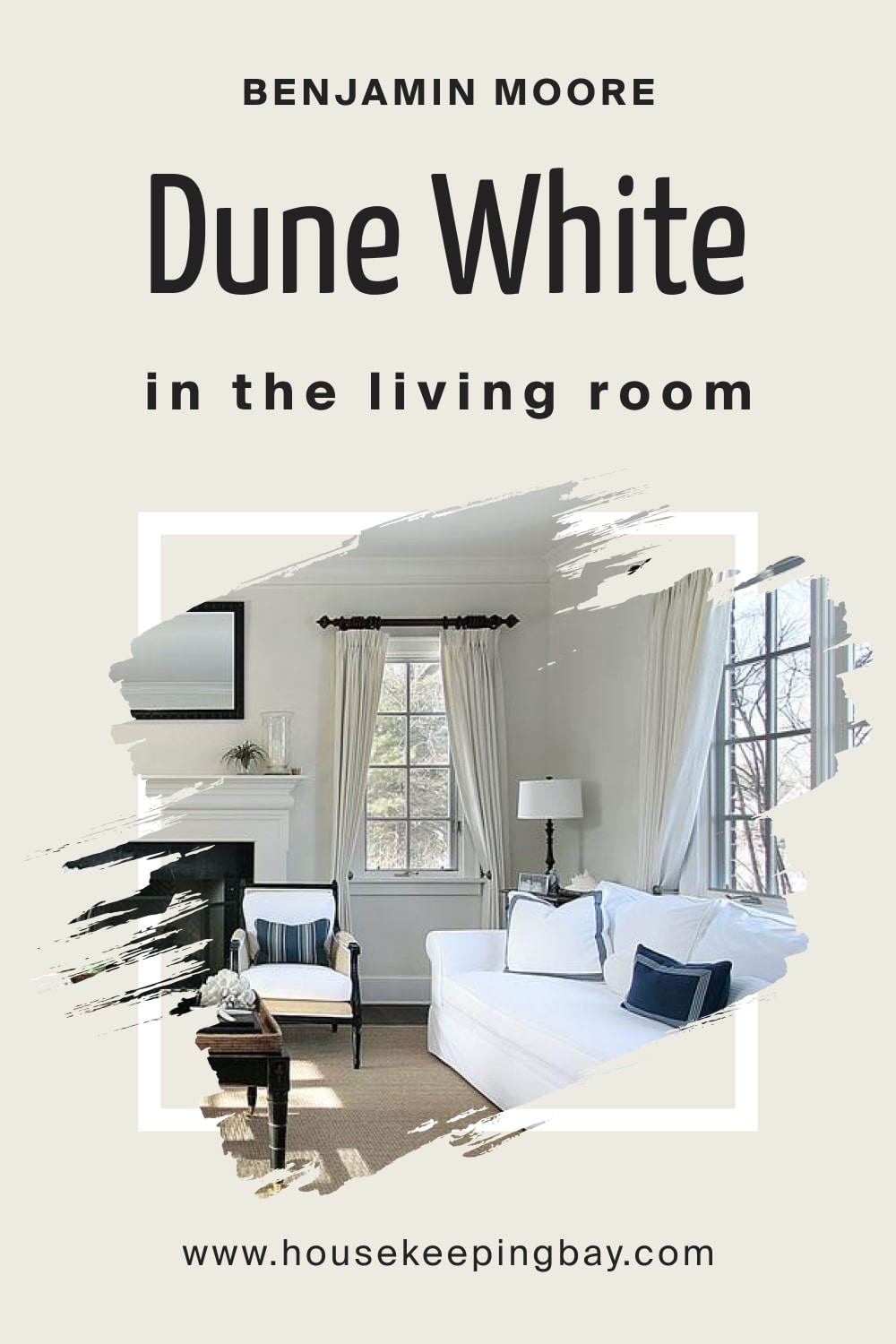 Benjamin Moore. Dune White 968 in the Living Room