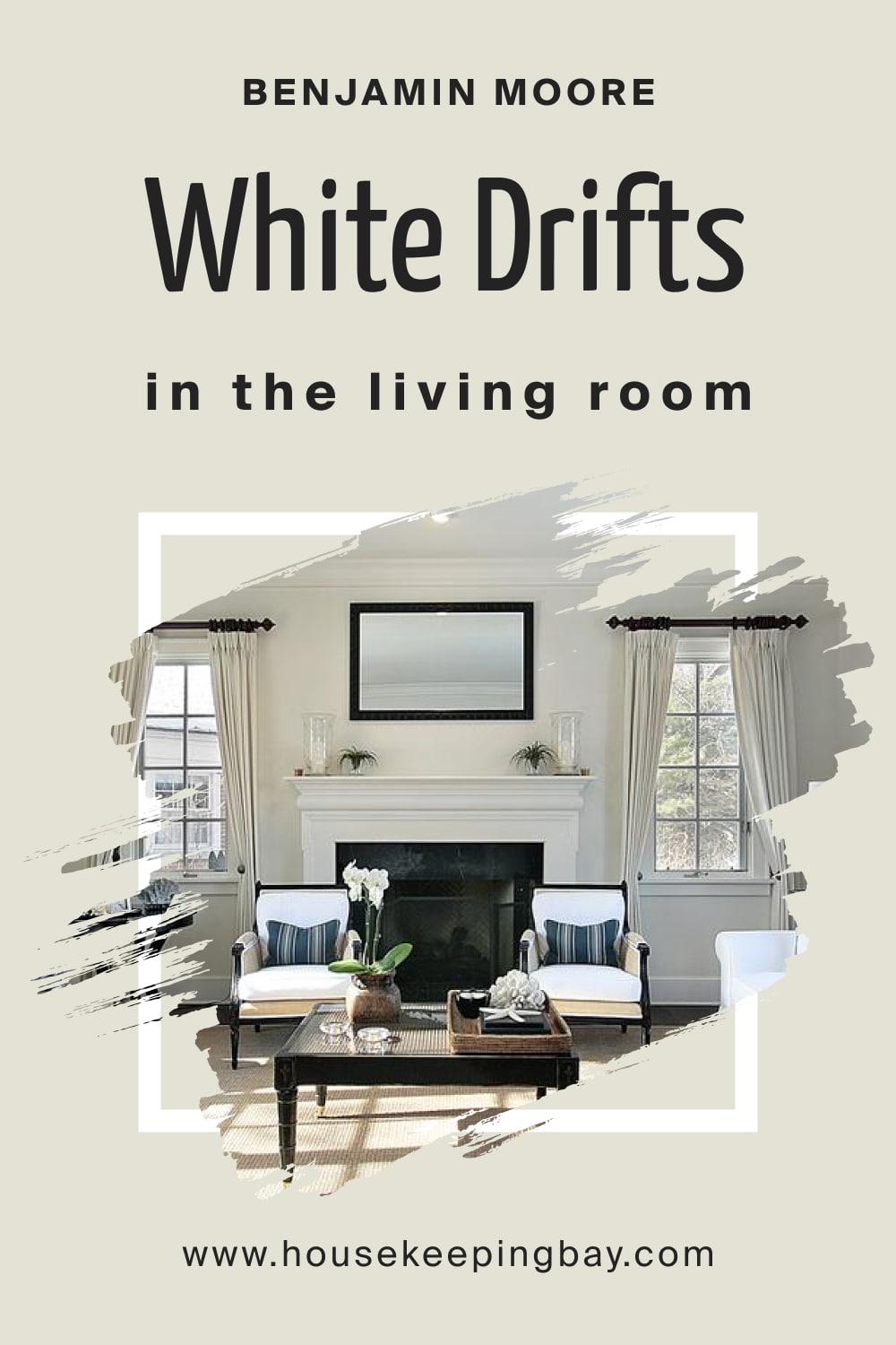 Benjamin Moore. White Drifts OC 138 in the Living Room