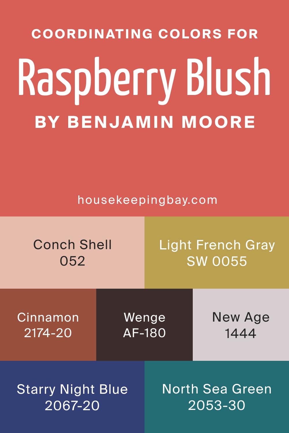 Coordinating Colors for Raspberry Blush 2008 30 by Benjamin Moore