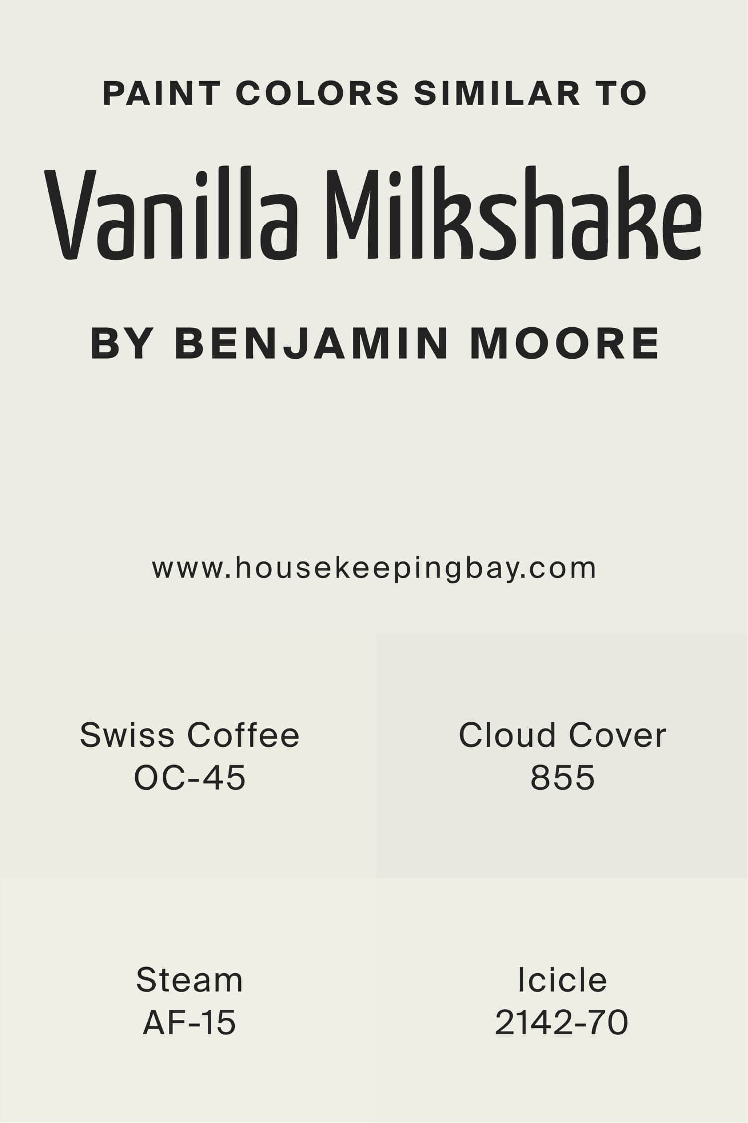 Paint Color Similar of Vanilla Milkshake by Bejamin Moore
