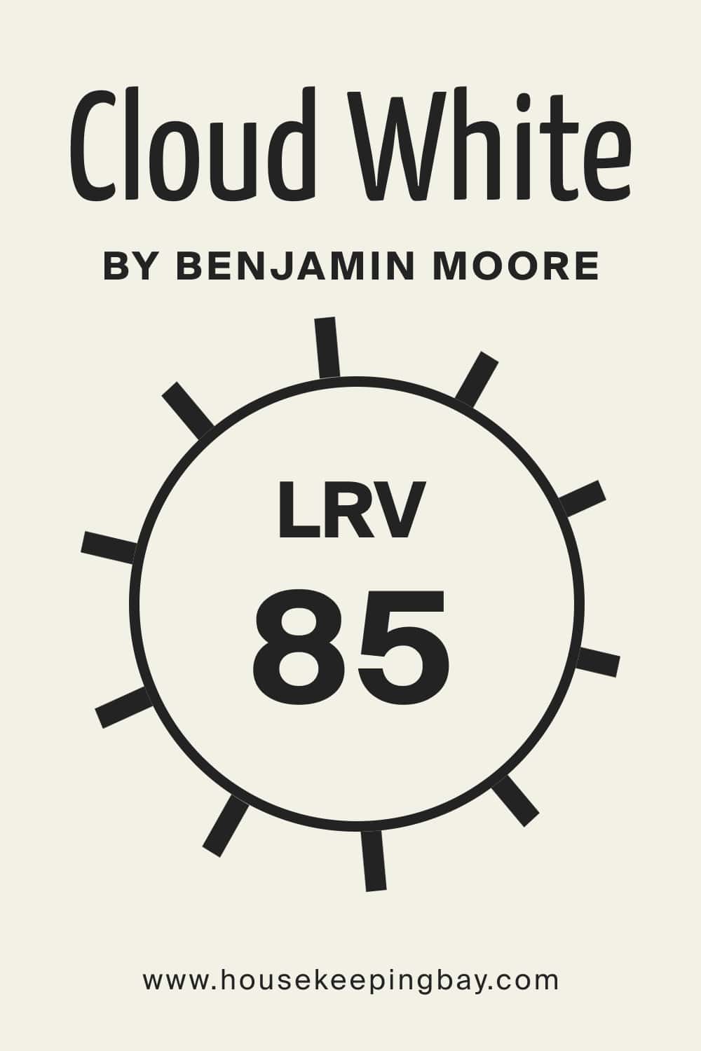 Cloud White OC 130 by Benjamin Moore. LRV – 85