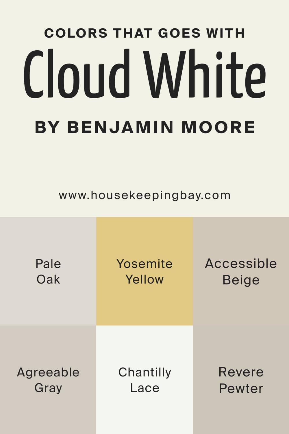 Colors that goes with Cloud White OC 130 by Benjamin Moore