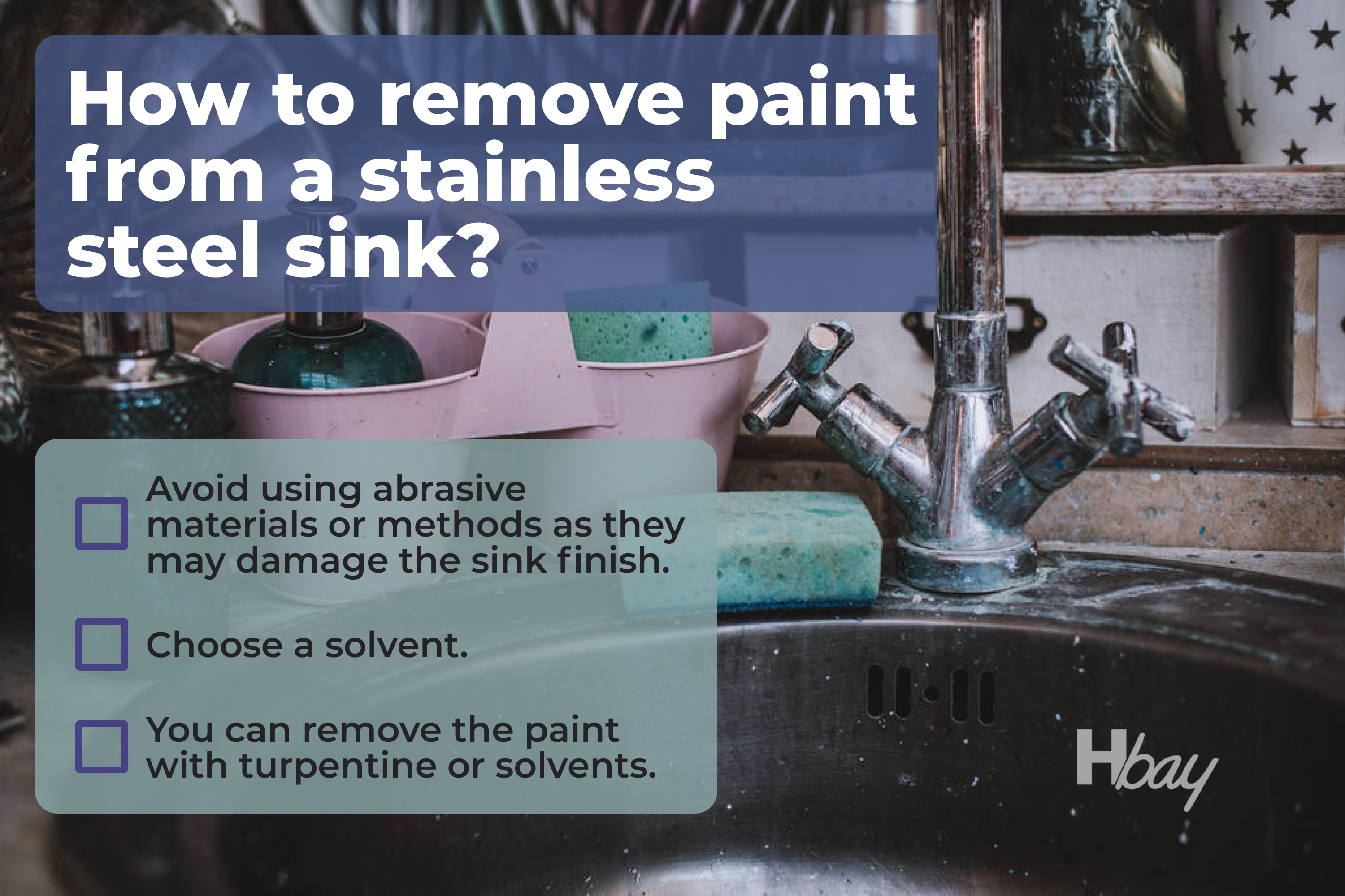 How to remove paint from a stainless steel sink