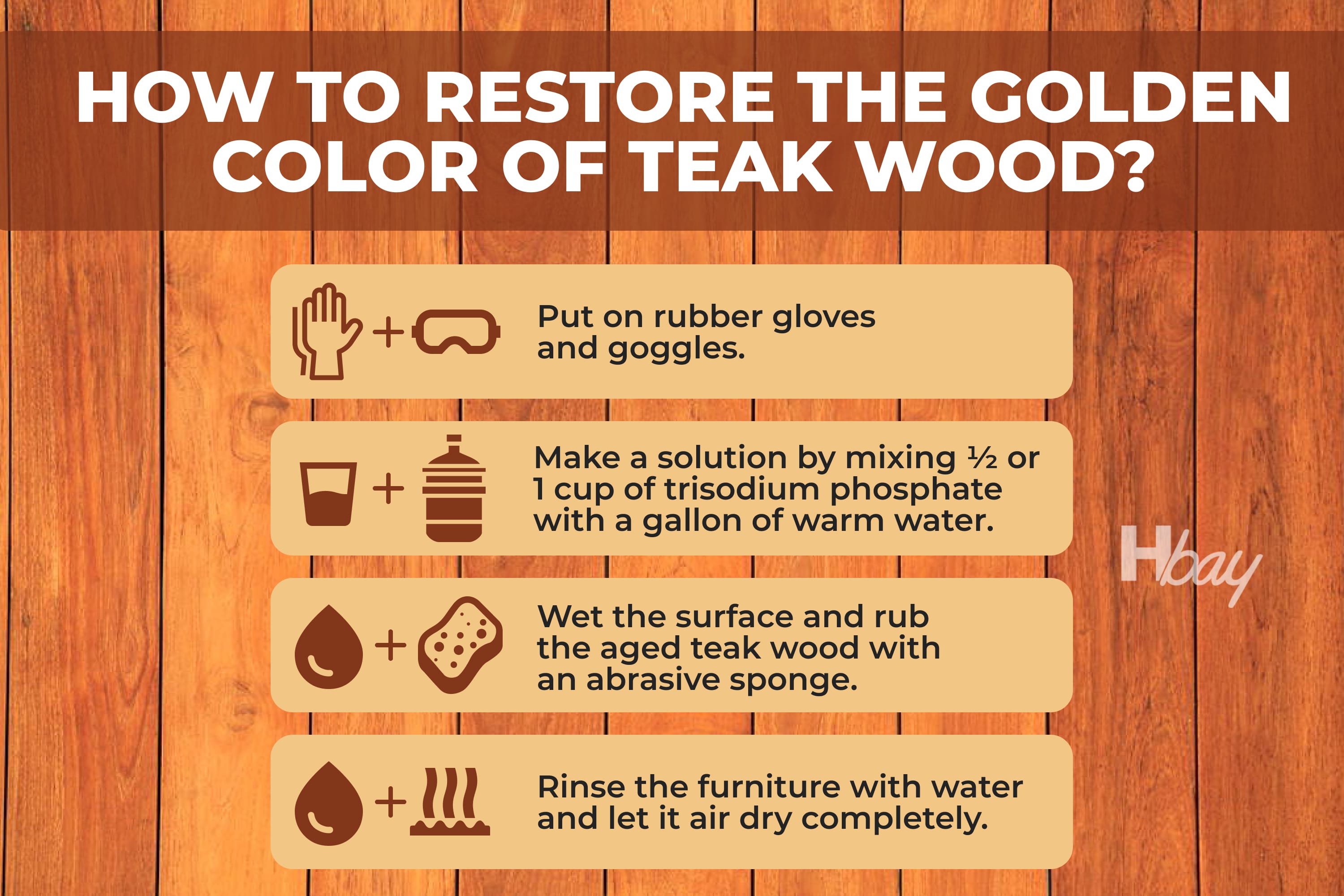How to restore the golden color of teak wood