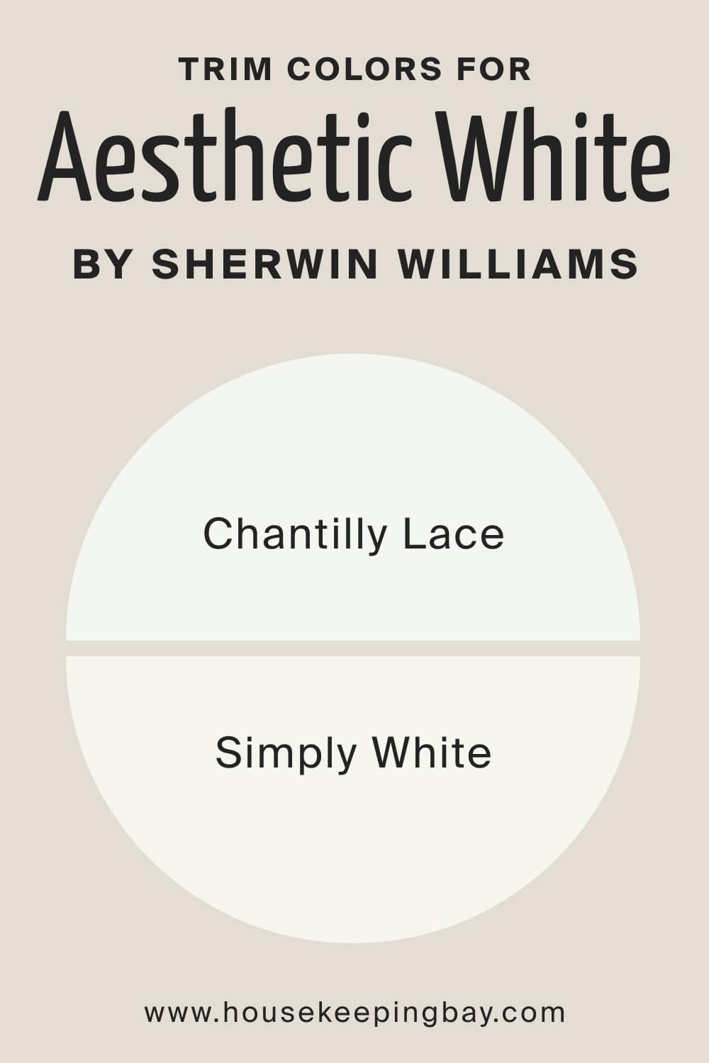 Trim Colors for Aesthetic White SW 7035 by Sherwin Williams