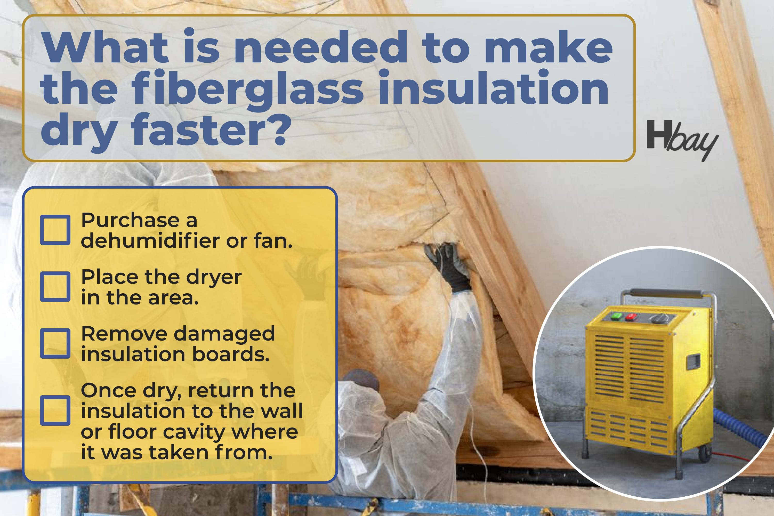 What is needed to make the fiberglass insulation dry faster