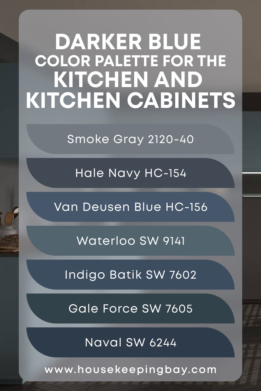 Darker Blue Color Palette for the Kitchen and Kitchen Cabinets