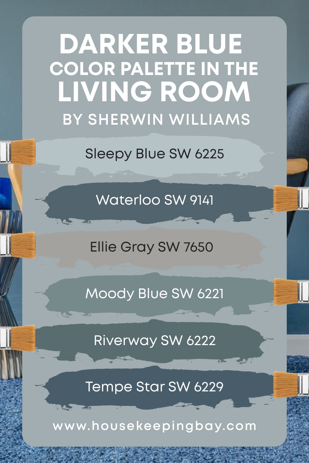Darker Blue Color Palette in the Living Room