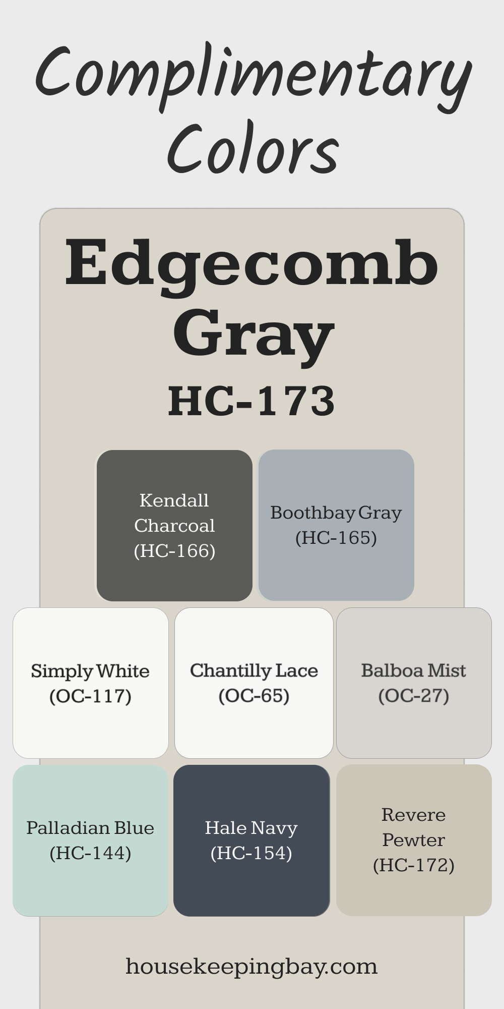 Edgecomb Gray Complimentary Colors