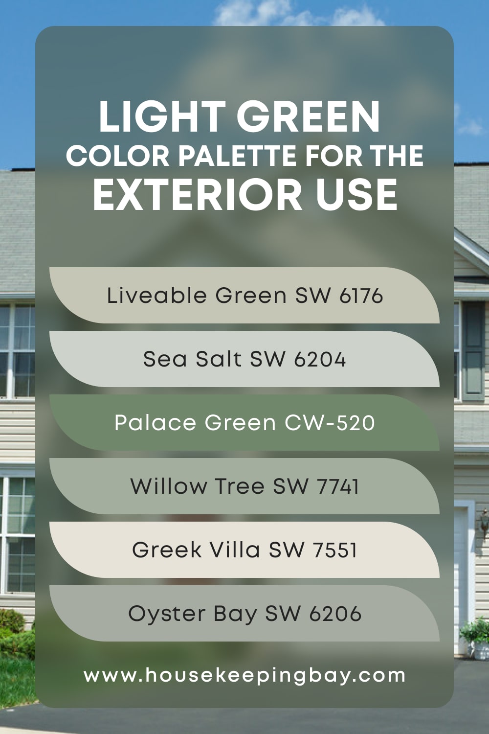 Light Green Color Palette for the Exterior Use