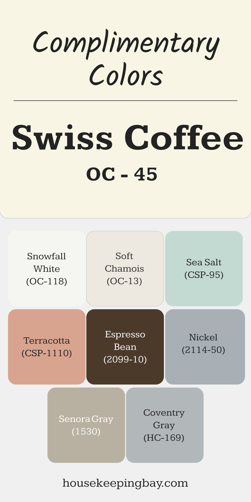 Swiss Coffee Complimentary Colors