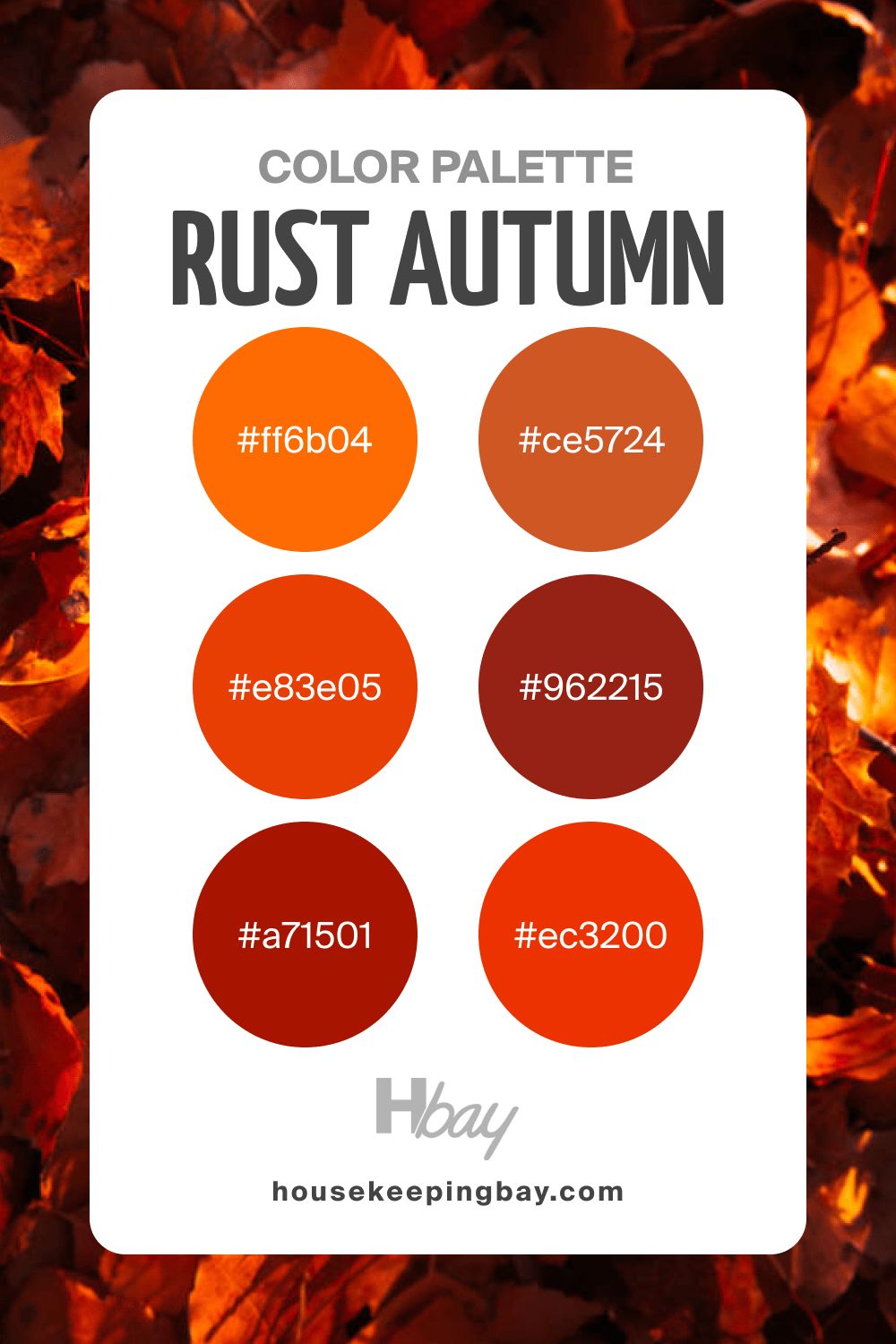 Autumn color palette rust