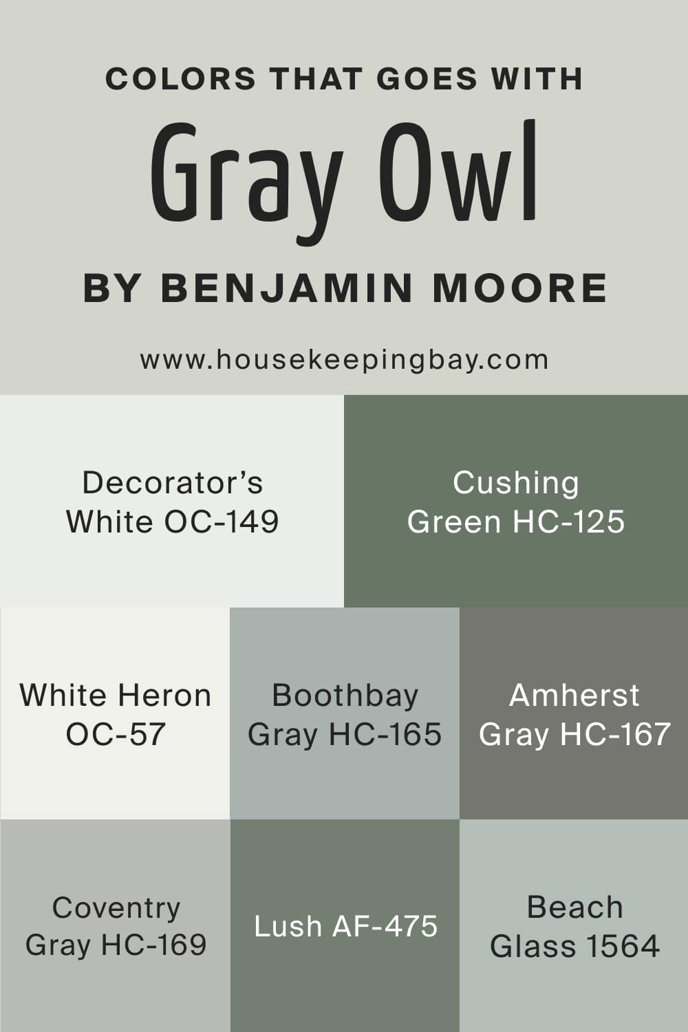 Colors that goes with Gray Owl 2137 60 by Benjamin Moore