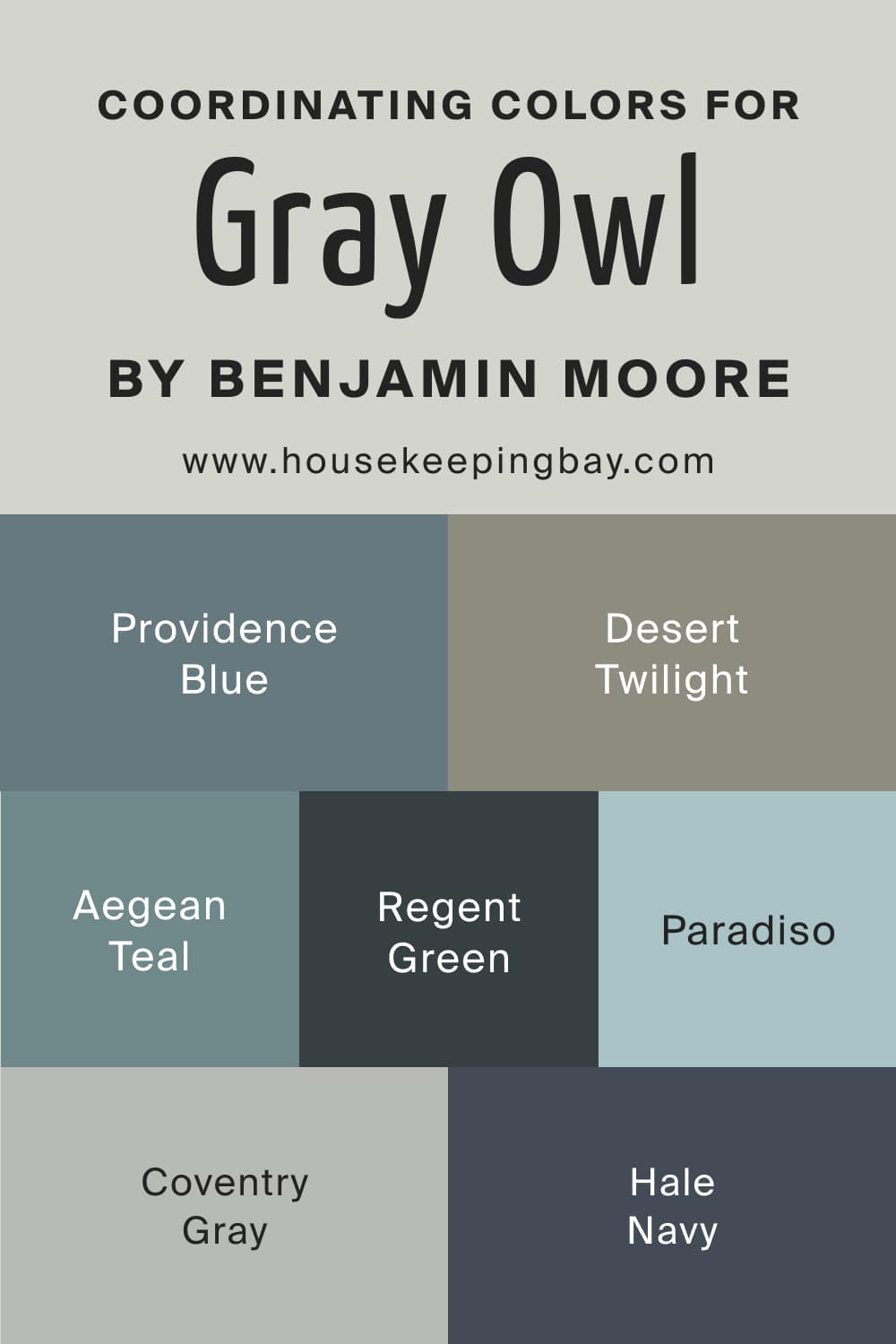 Coordinating Colors for Gray Owl 2137 60 by Benjamin Moore