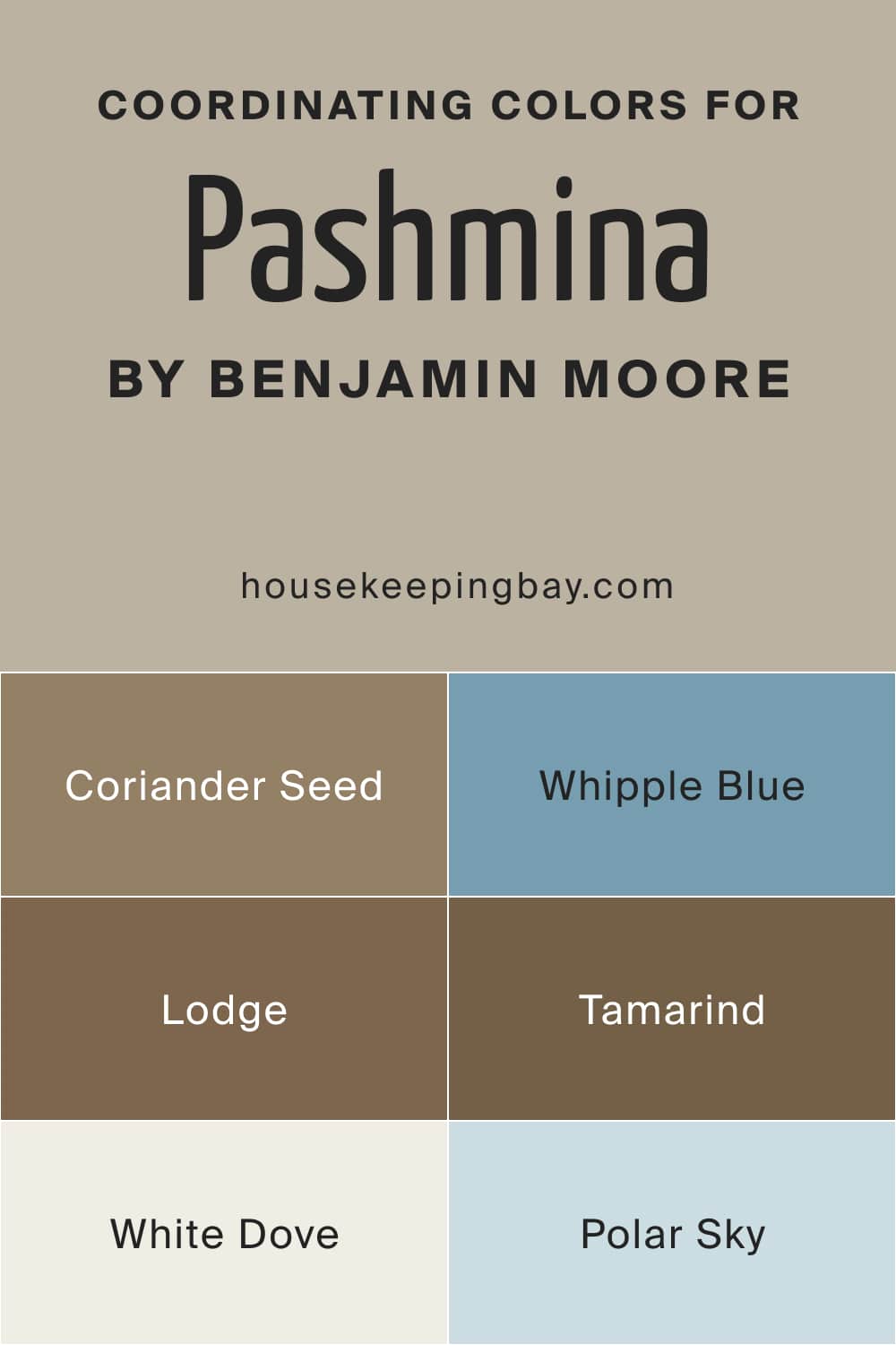 Coordinating Colors for Pashmina AF 100 by Benjamin Moore