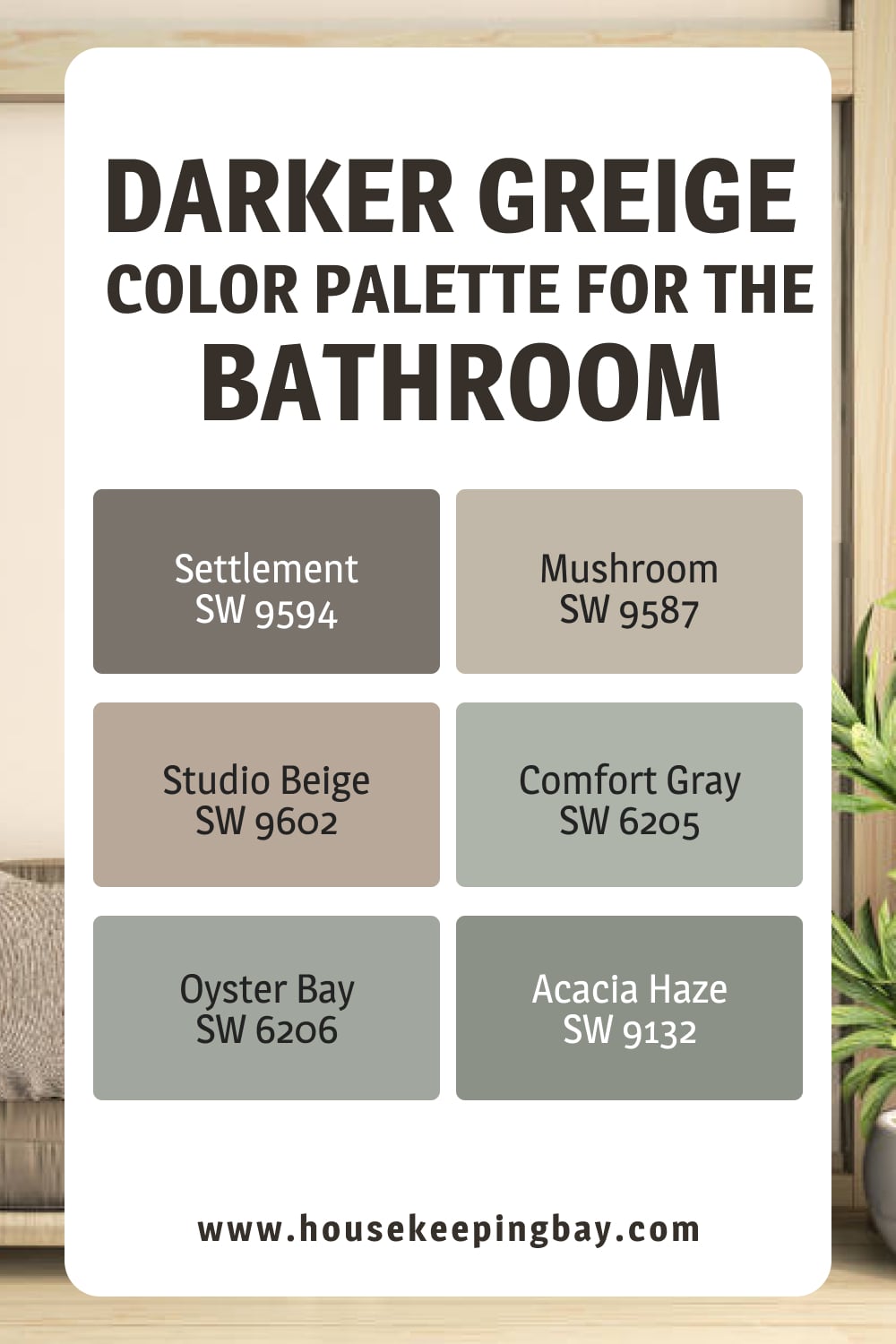 Darker Greige Color Palette for the Bathroom