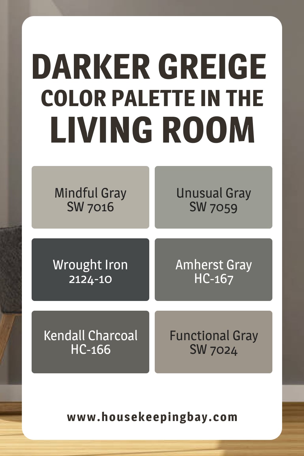 Darker Greige Color Palette in the Living Room