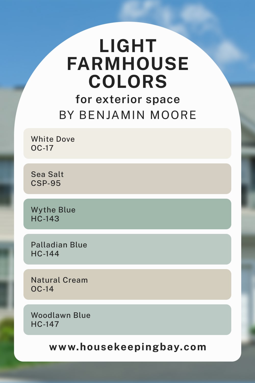 Light Benjamin Moore Farmhouse Colors For Exterior Space