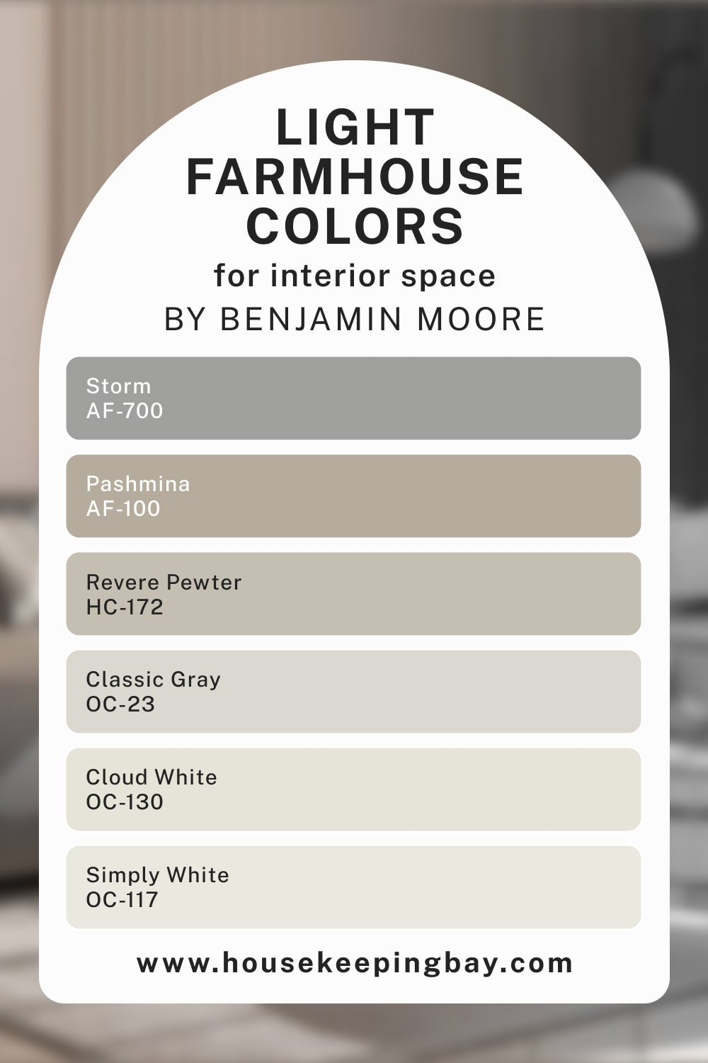 Light Benjamin Moore Farmhouse Colors For Interior Space