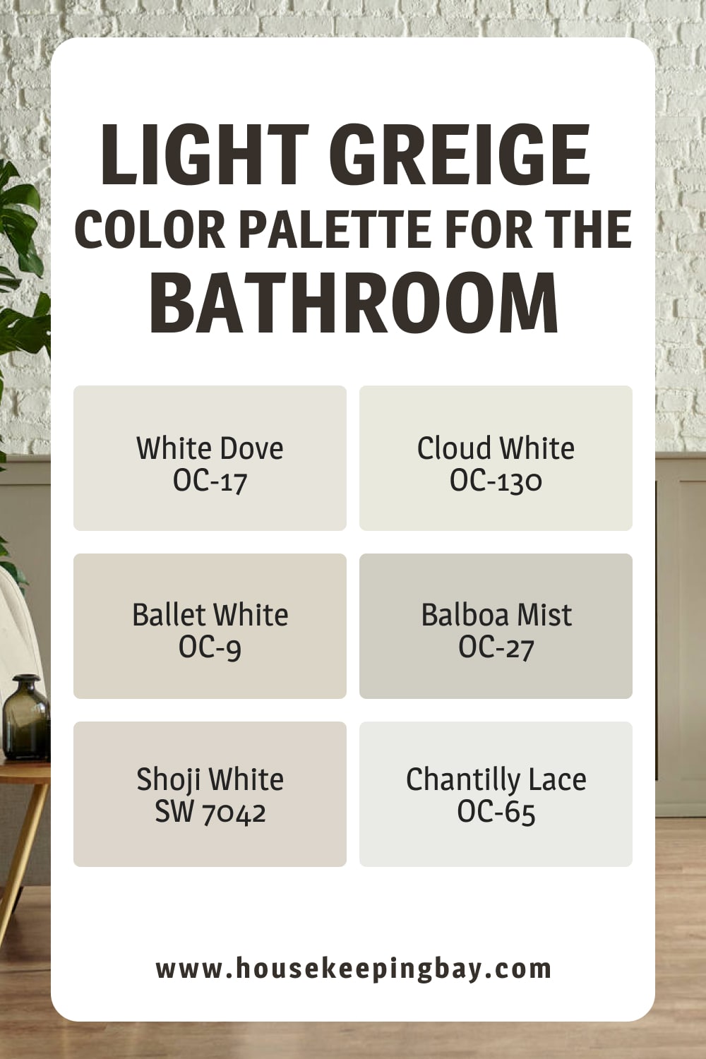 Light Greige Color Palette for the Bathroom