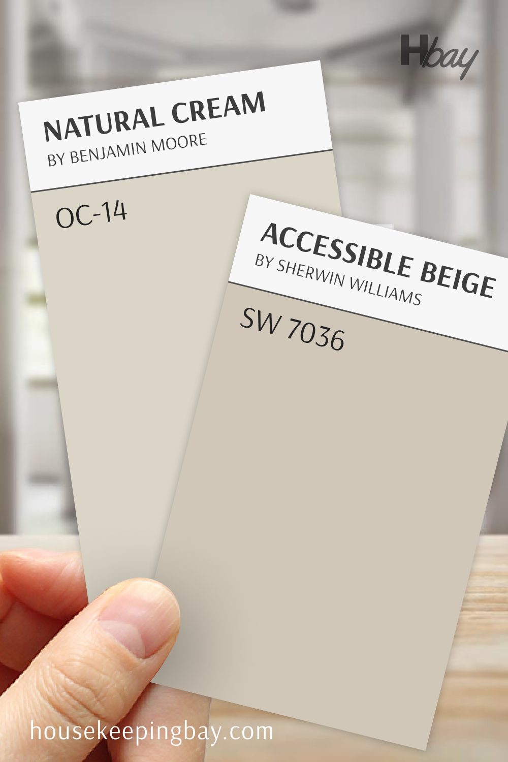 Natural Cream (OC-14) vs Accessible Beige (SW 7036)