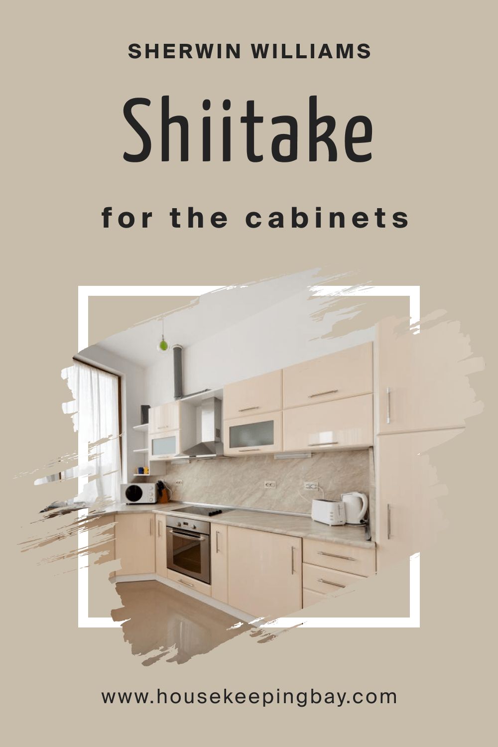 Shiitake SW 9173 on the CabinetsKitchen Cabinets