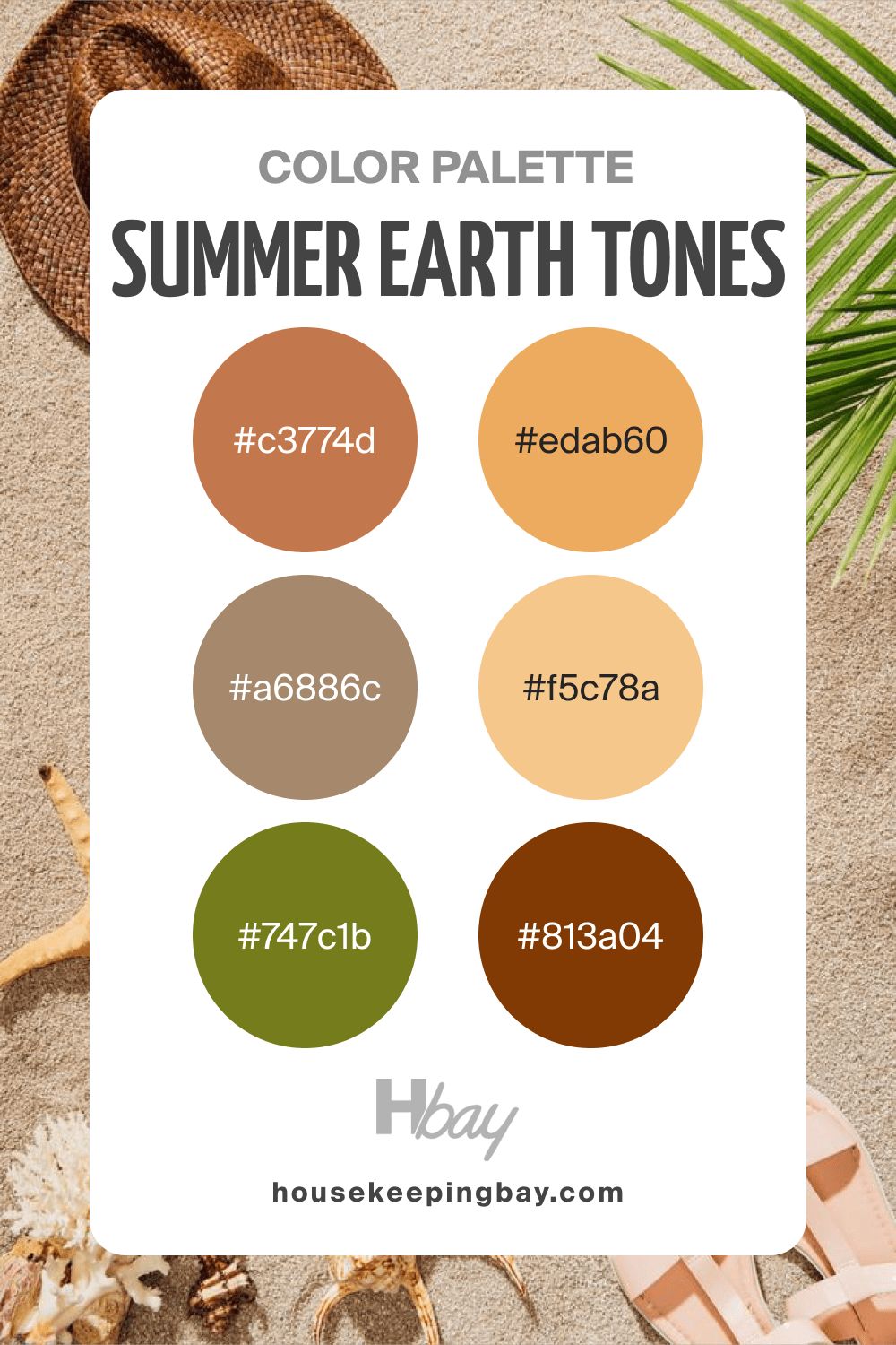 Summer color palette earth tones