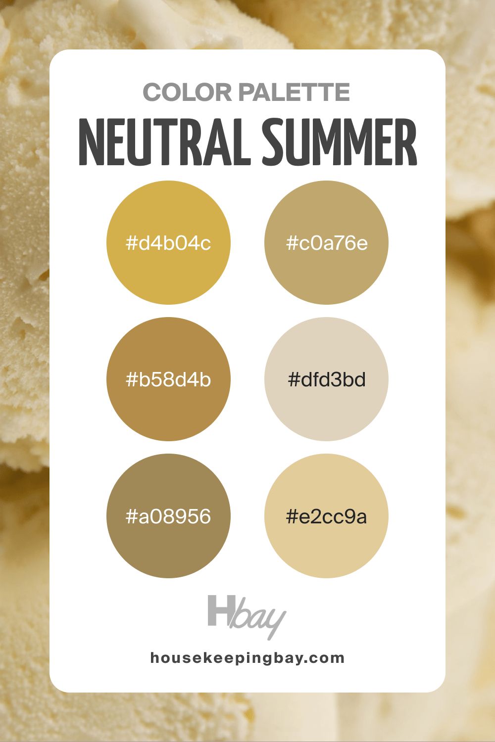 Summer color palette neutrals