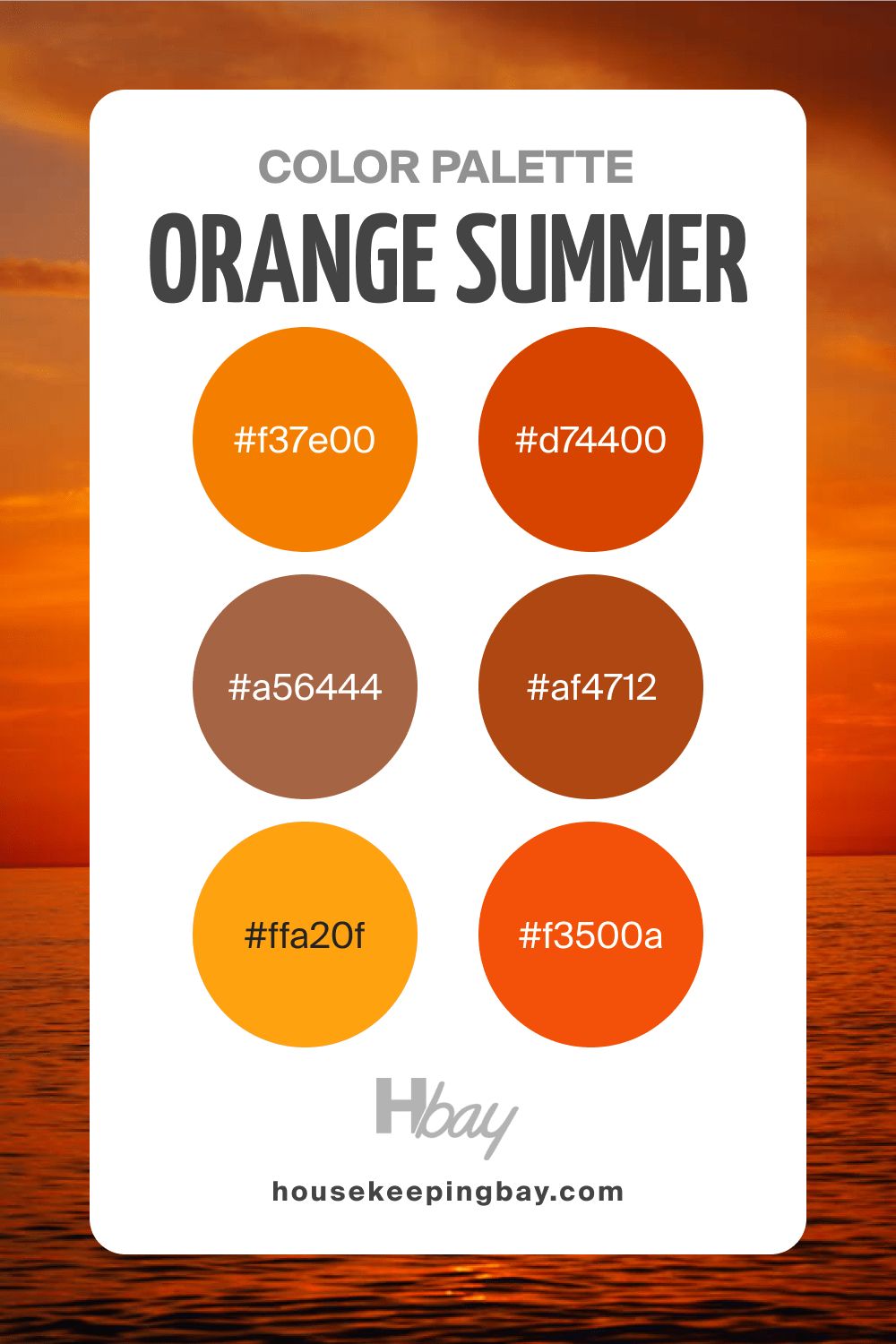 Summer color palette orange