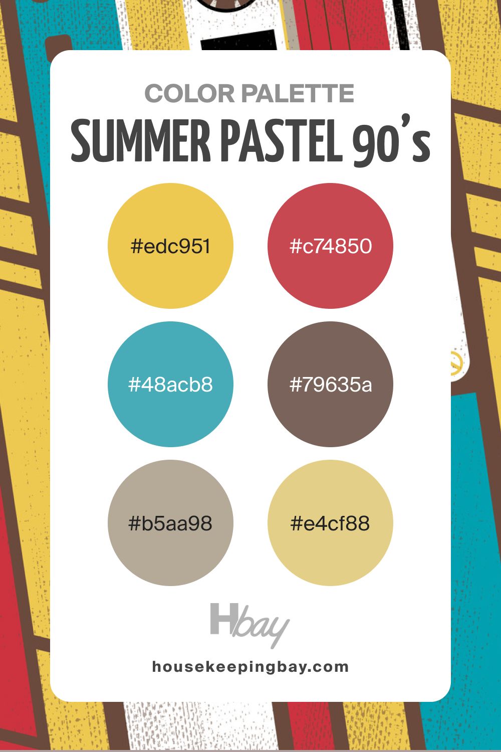 Summer color palette pastel 90s