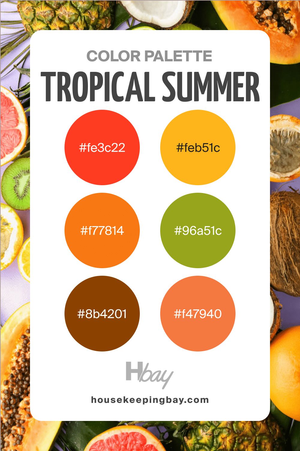 Summer color palette tropical