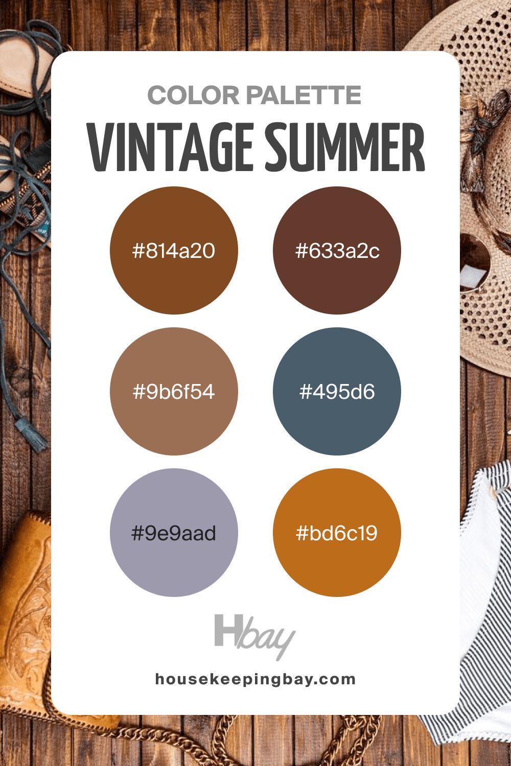 Summer color palette vintage