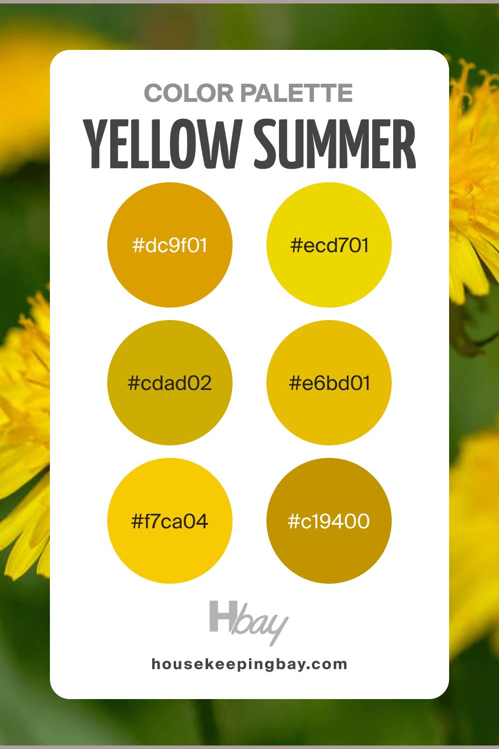 Summer color palette yellow