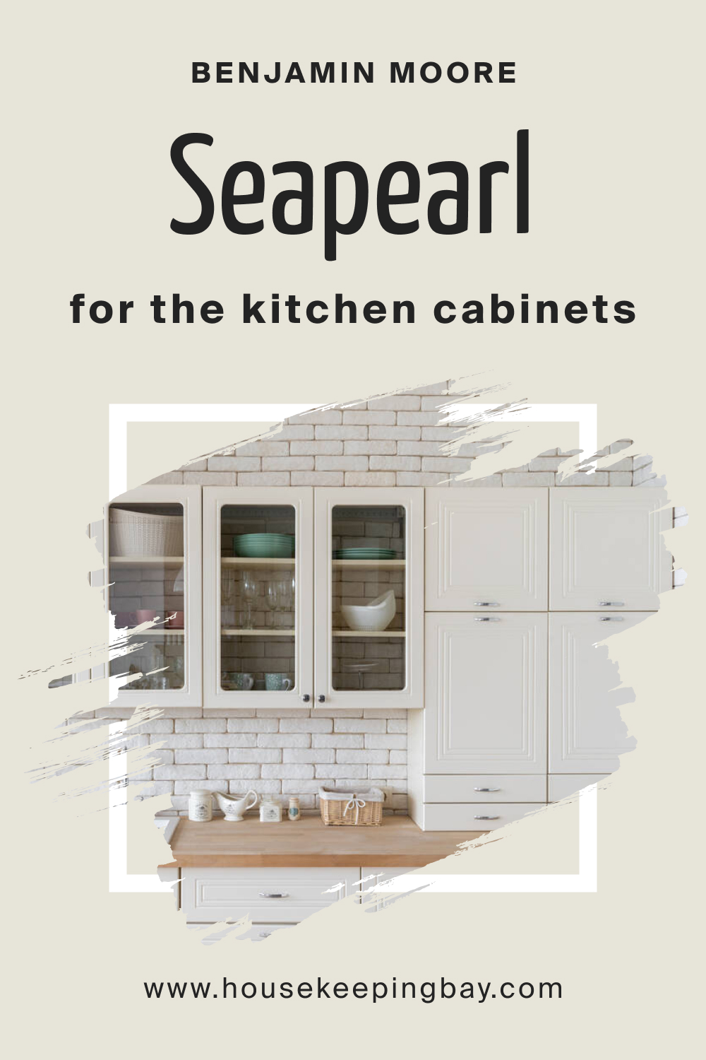 Benjamin Moore. Seapearl OC 19 for the KitchenKitchen Cabinets