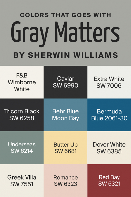 Gray Matters SW 7066 Paint Color By Sherwin Williams   Colors That Goes With Gray Matters SW 7066 By Sherwin Williams 542x813 