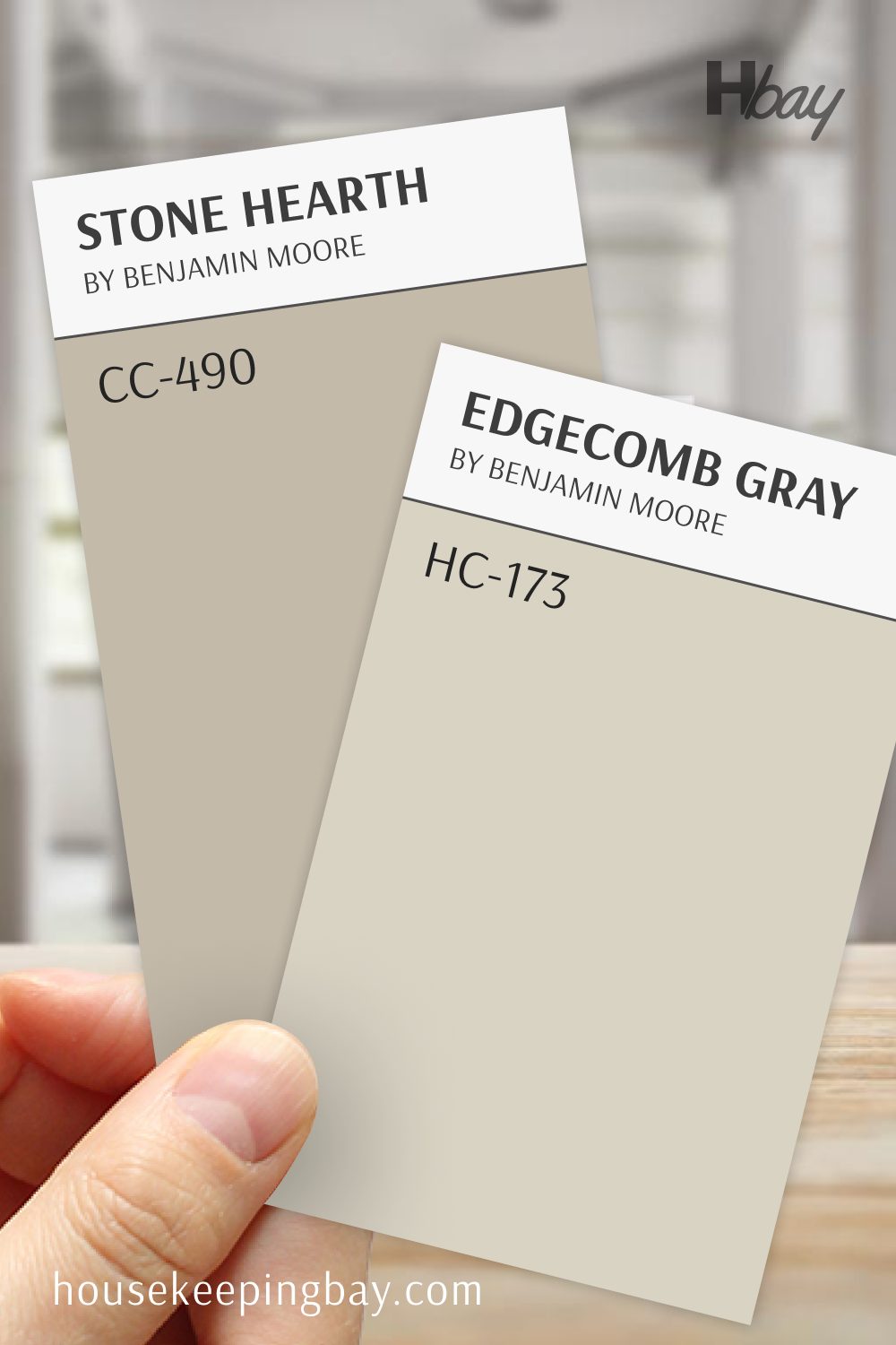 Edgecomb Gray (HC-173) vs Stone Hearth (984)