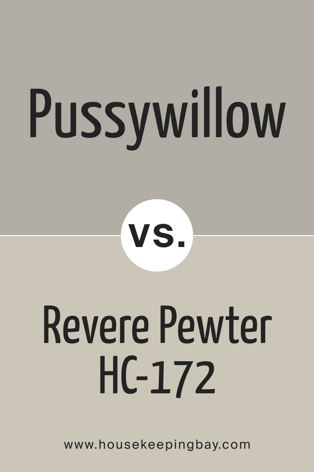 Pussywillow SW 7643 vs Revere Pewter HC 172