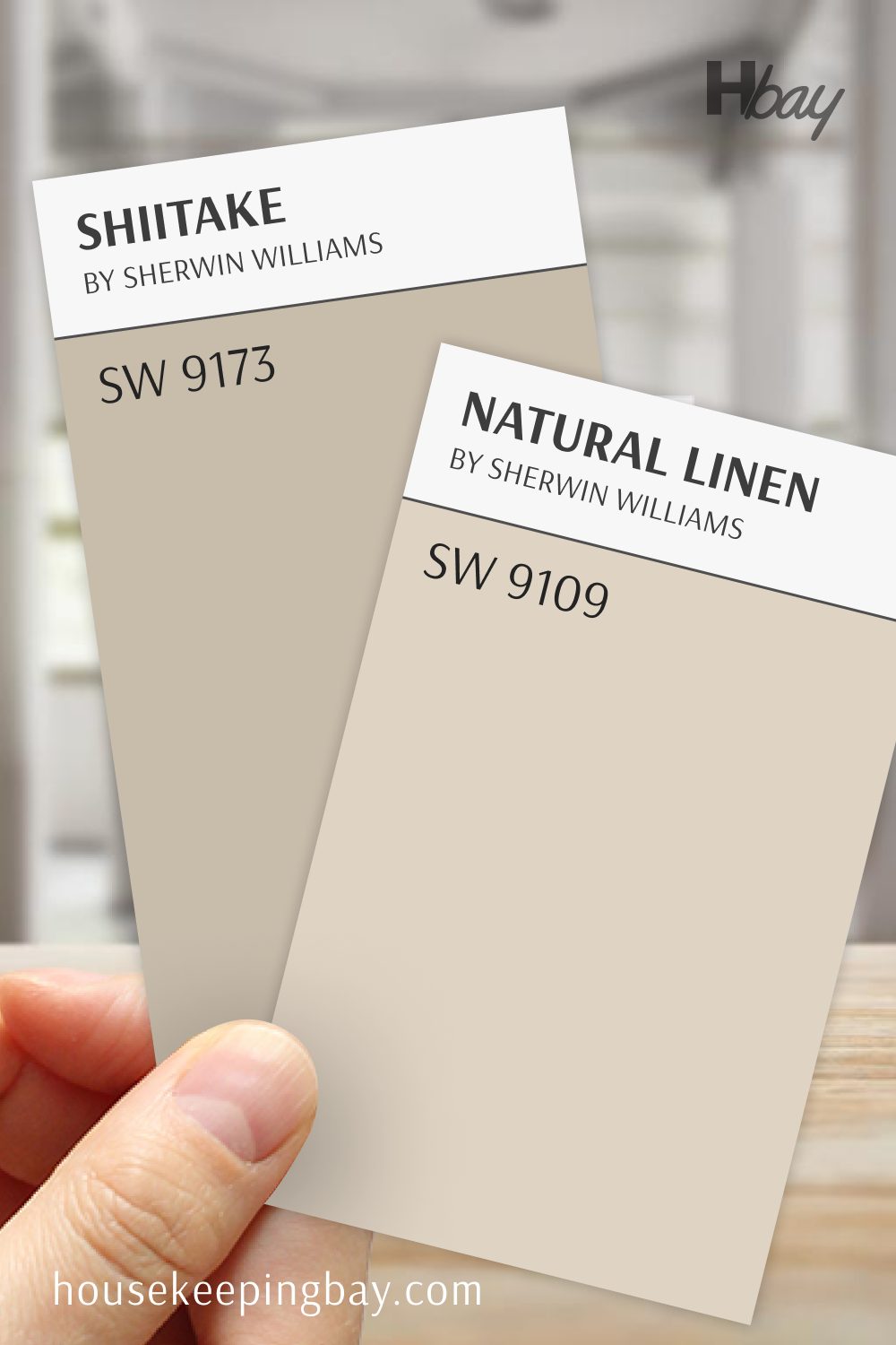 SW Natural Linen SW 9109 vs Shiitake SW 9173