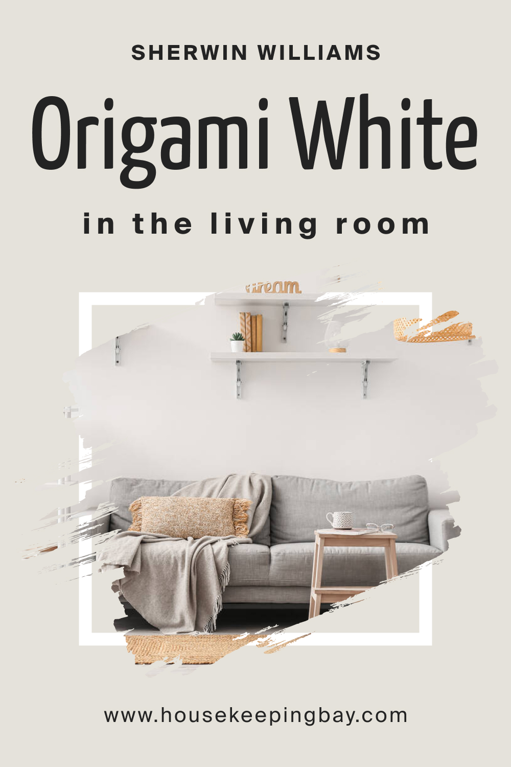 Sherwin Williams. Origami White SW 7636 In the Living Room