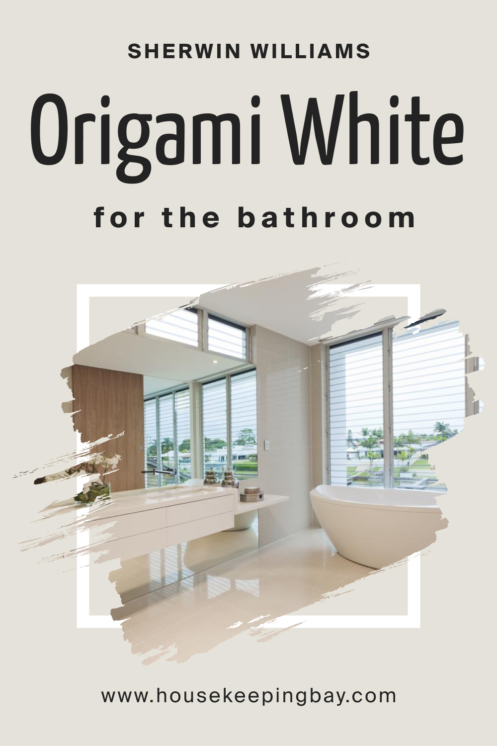 Sherwin Williams. Origami White SW 7636 in the Bathroom