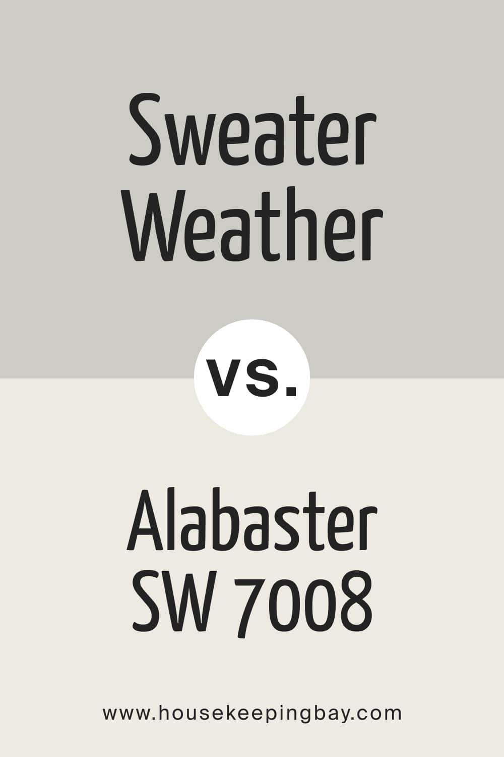 Sweater Weather SW 9548 vs Alabaster SW 7008