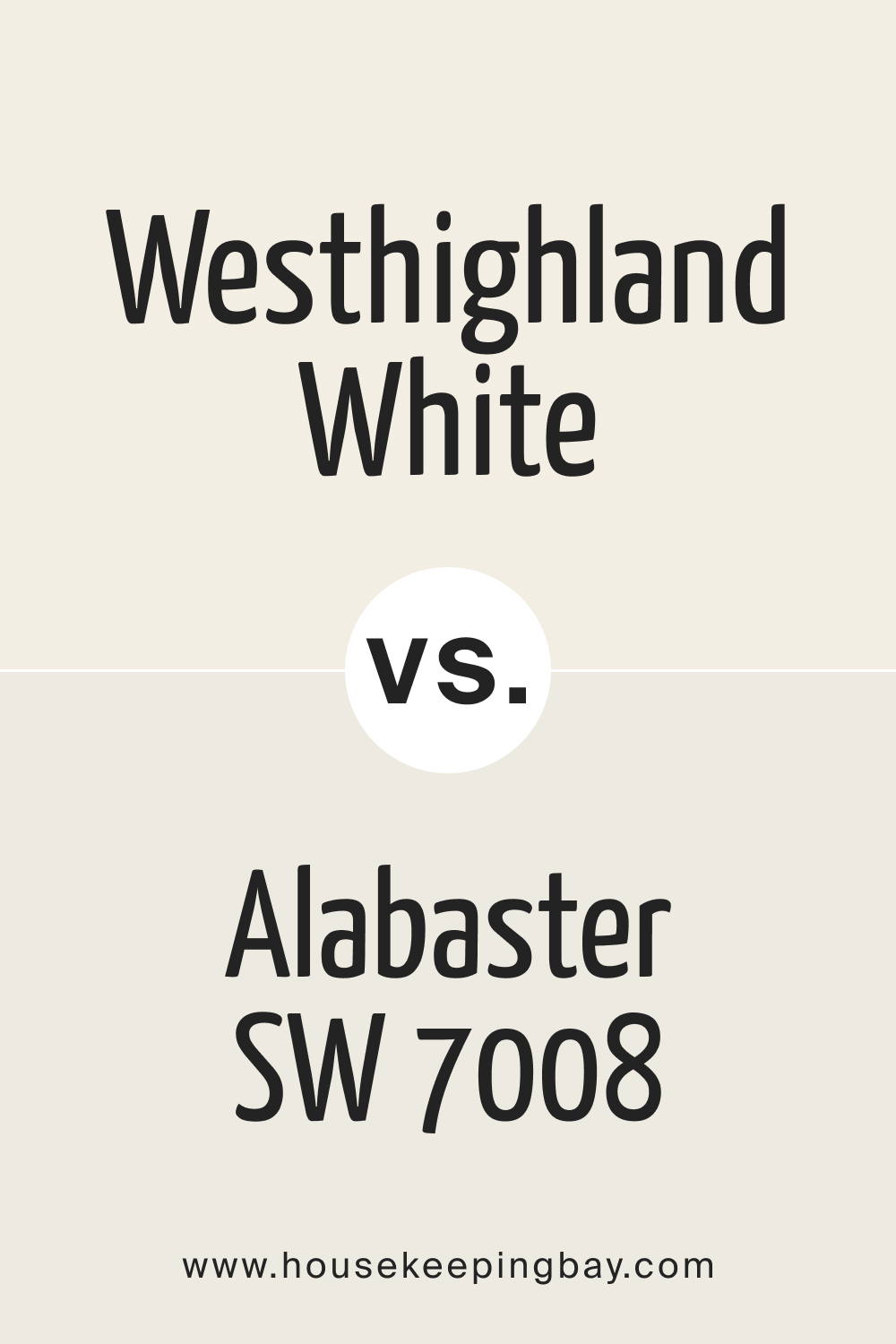 Westhighland White SW 7566 vs Alabaster SW 7008