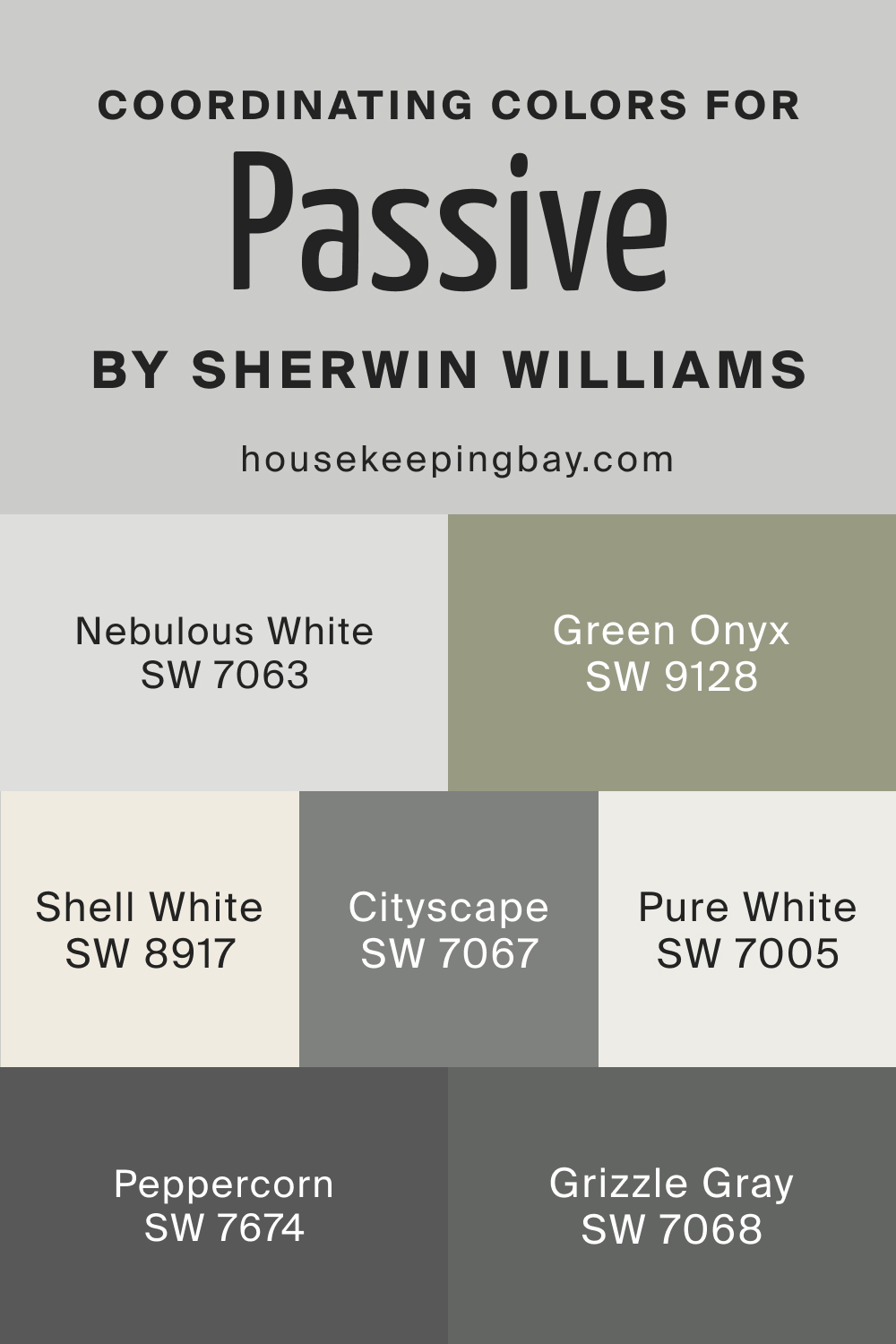 Coordinating Colors for SW Passive by Sherwin Williams