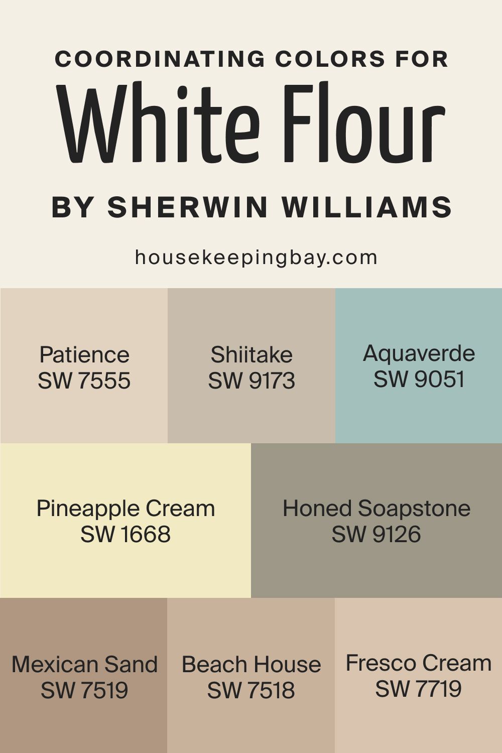 Coordinating Colors for SW White Flour by Sherwin Williams