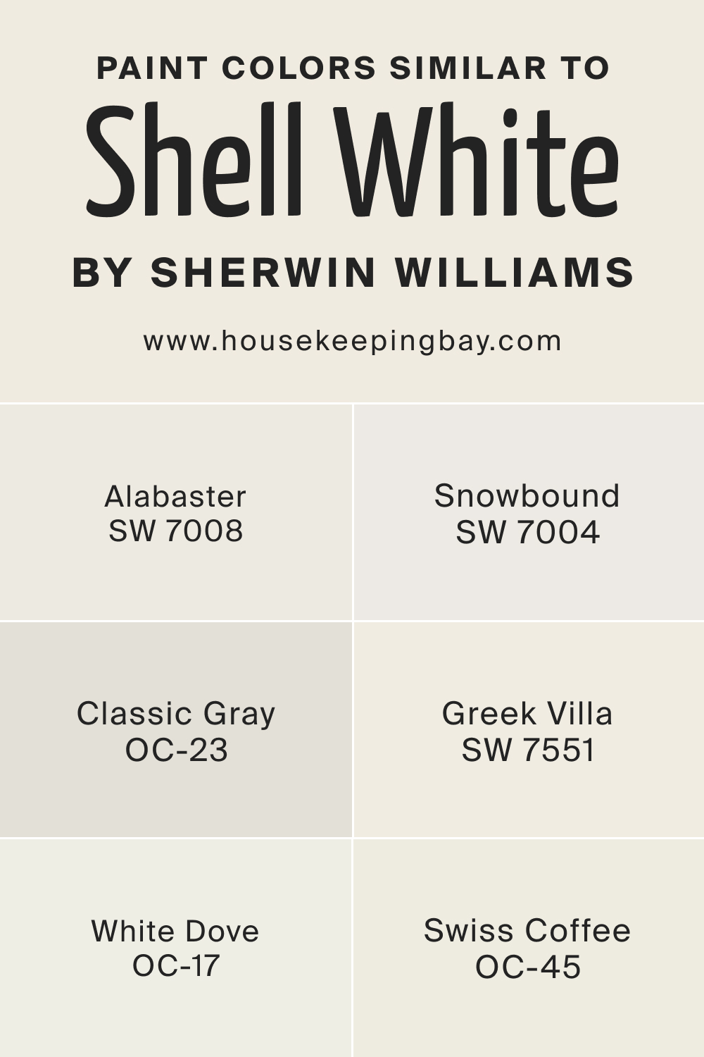 Paint Colors Similar to SW Shell White by Sherwin Williams