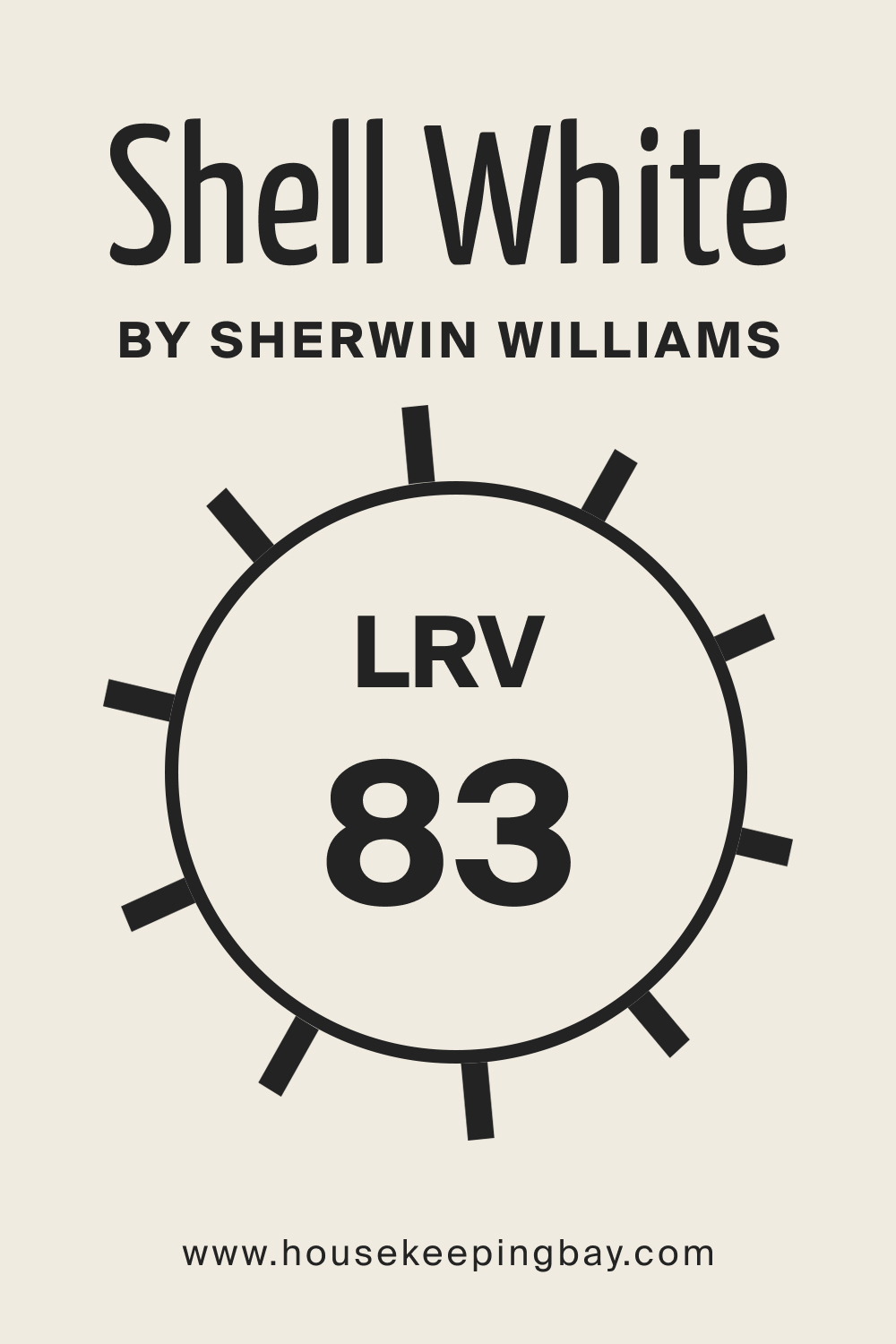 SW Shell White by Sherwin Williams. LRV – 83