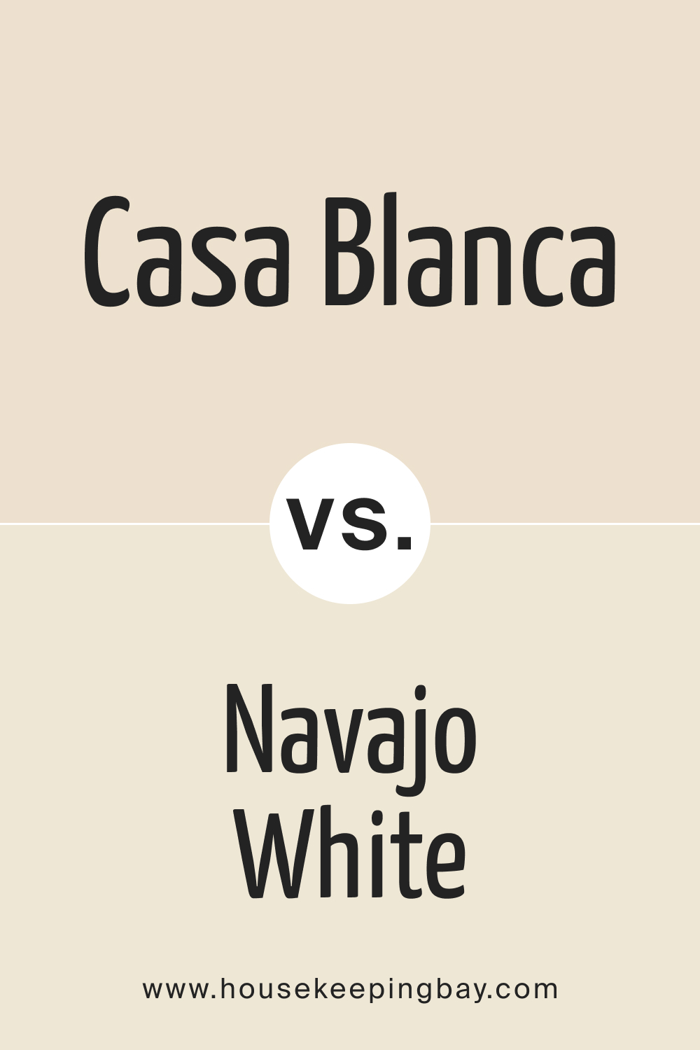 Casa Blanca 7571 Paint Color by Sherwin Williams VS Navajo White