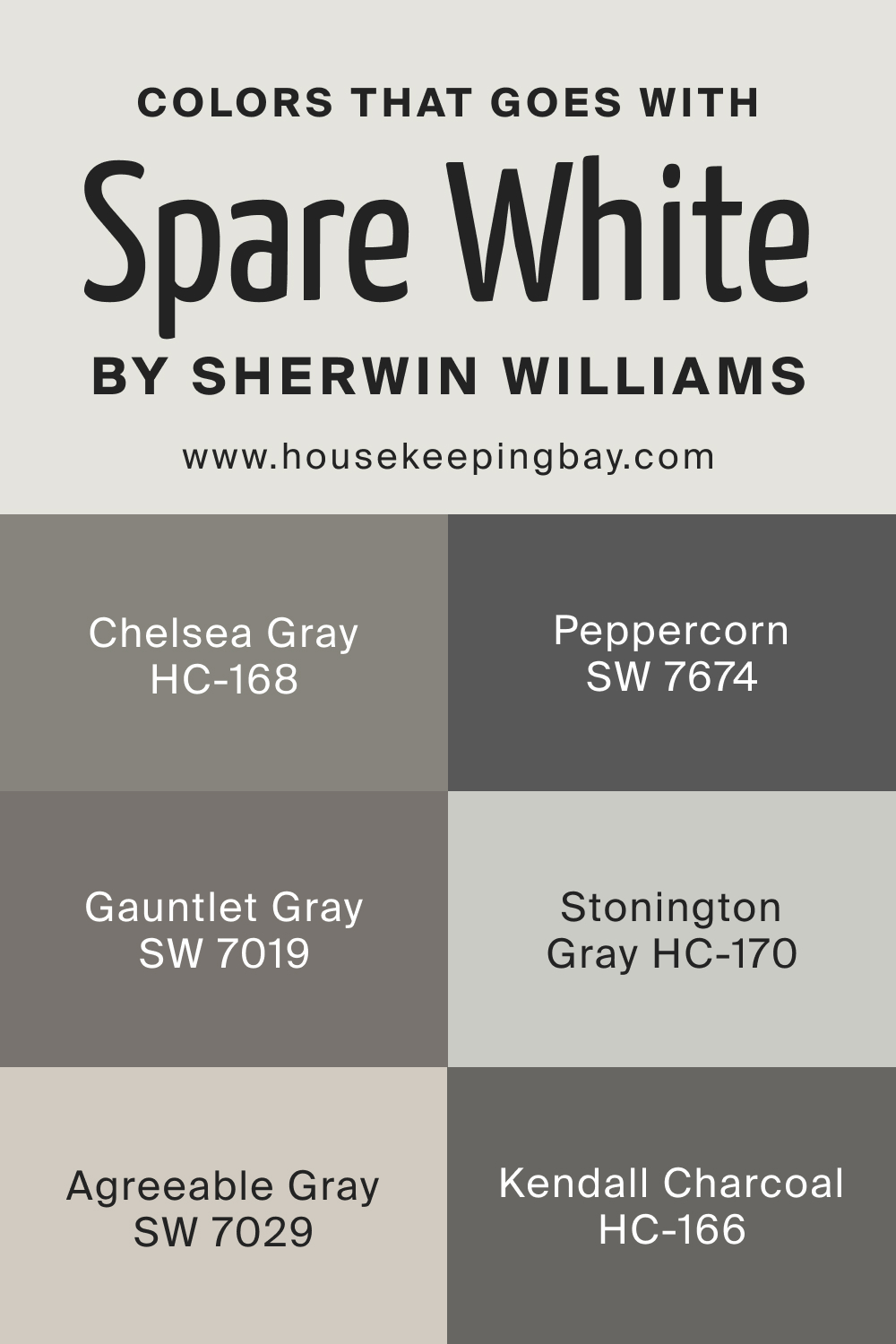 Colors that goes with SW Spare White by Sherwin Williams
