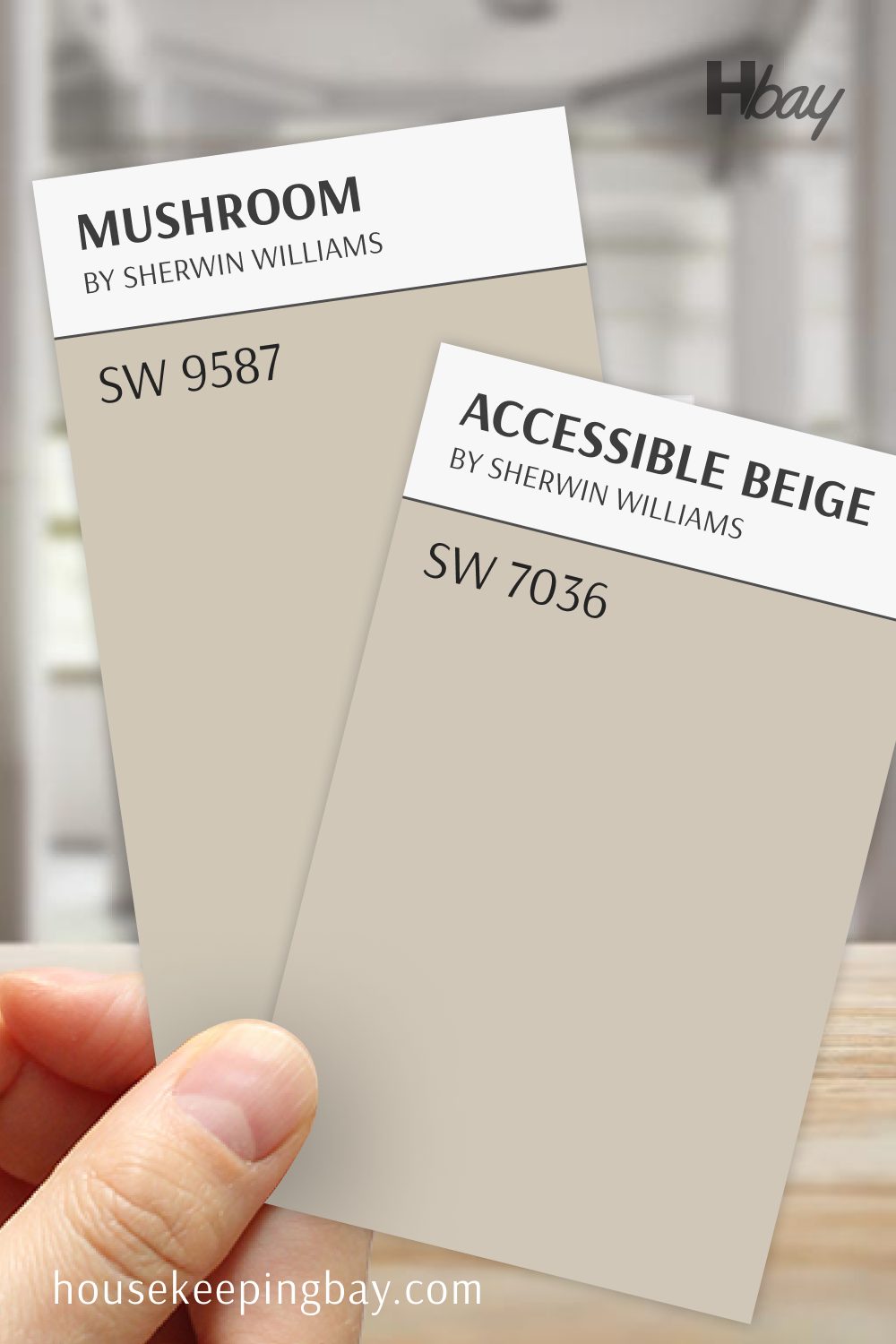 Mushroom (SW 9174) vs Accessible Beige (SW 7036)