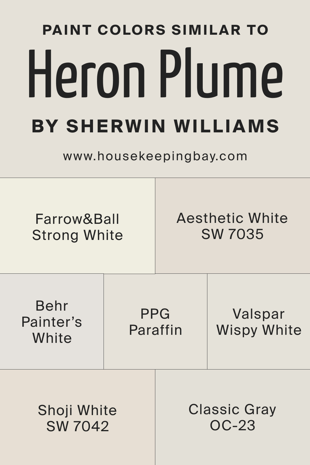 Paint Colors Similar to SW Heron Plume by Sherwin Williams
